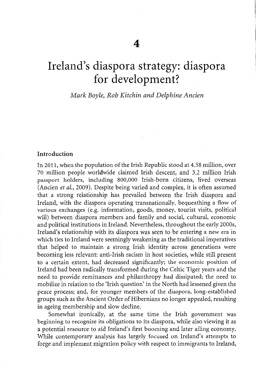 Ireland's Diaspora Strategy: Diaspora for Development?