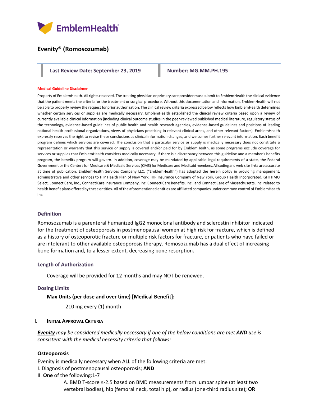 Evenity® (Romosozumab)