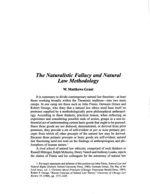 The Naturalistic Fallacy and Natural Law Methodology