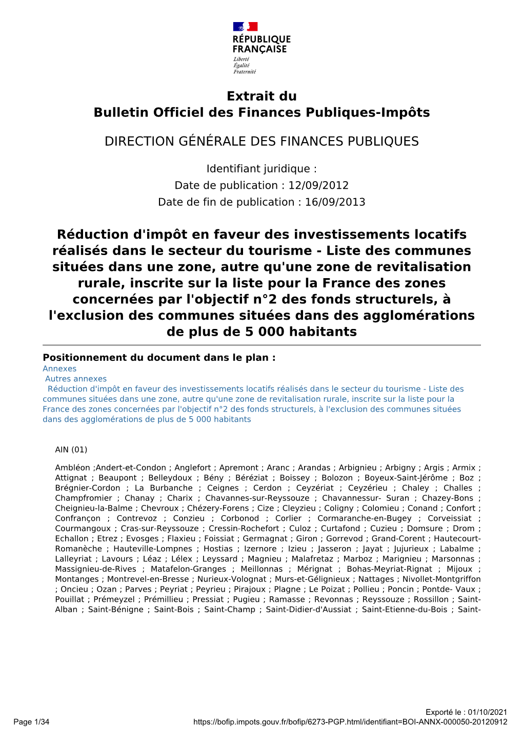 Liste Des Communes Situ