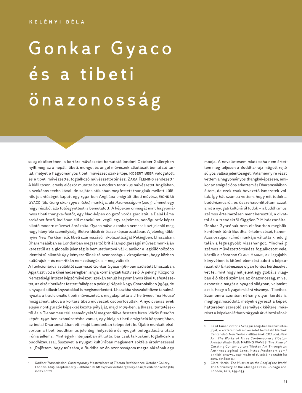 Gonkar Gyaco És a Tibeti Önazonosság