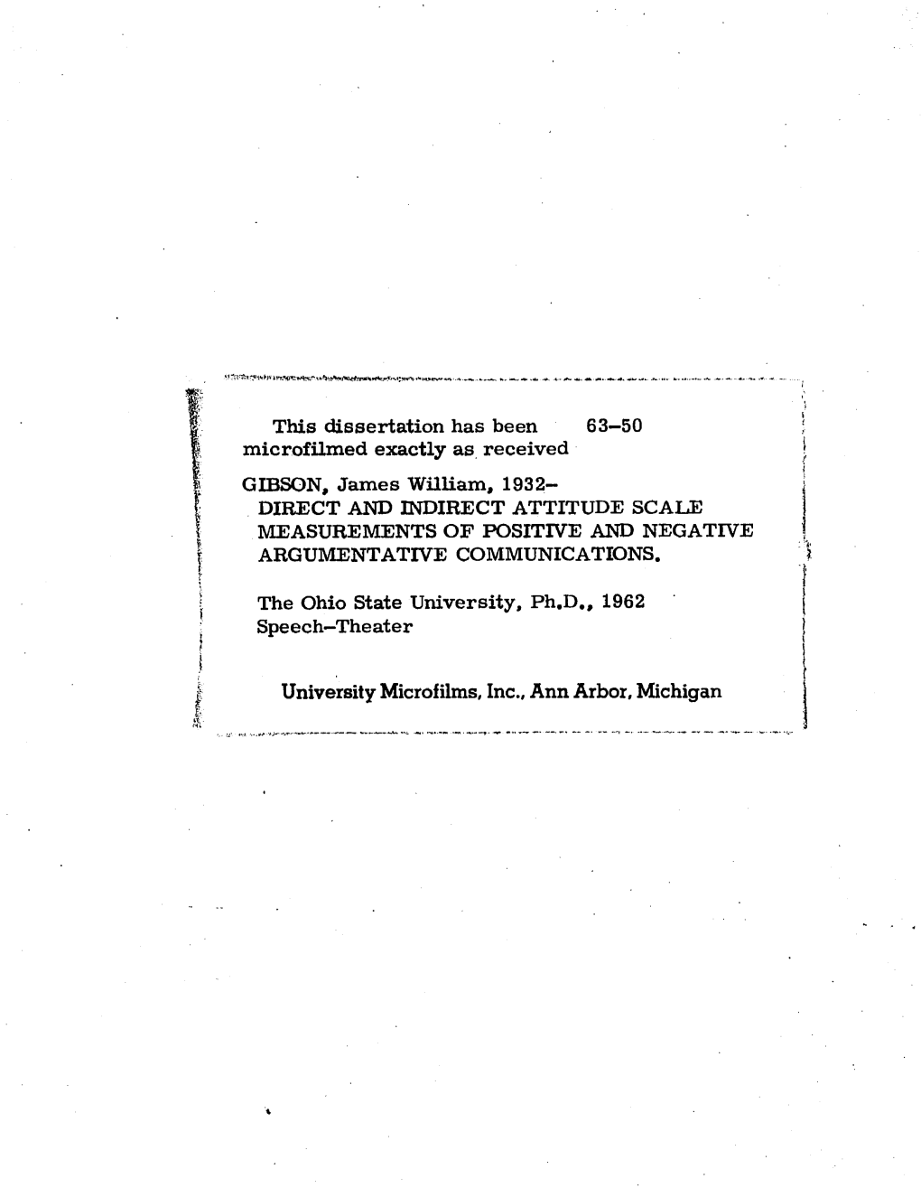 Direct and Indirect Attitude Scale Measurements of Positive and Negative Argumentative Communications