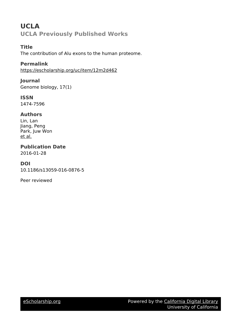 Downloaded from the UCSC Genome of This Alu Exon Is Under Dynamic Regulation in Human Browser Database [53]