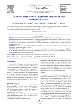 Chemical Constituents of Euphorbia Tibetica and Their Biological Activities