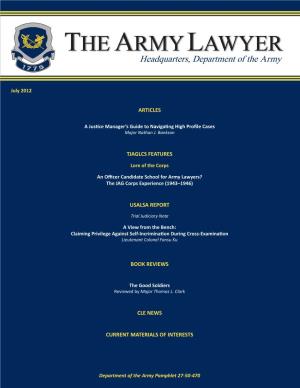 The Army Lawyer, July 2012