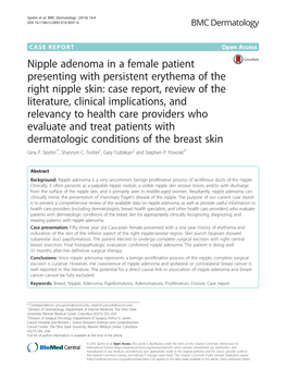 Nipple Adenoma in a Female Patient Presenting with Persistent Erythema