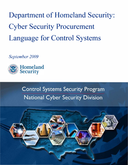 Cyber Security Procurement Language for Control Systems Effort Was Established in March 2006