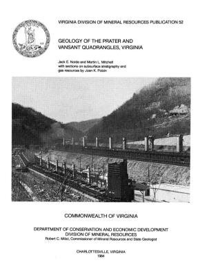 Geology of the Prater and Vansant Quadrangles, Virginia Commonwealth of Virgin Ia