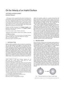 On the Velocity of an Implicit Surface