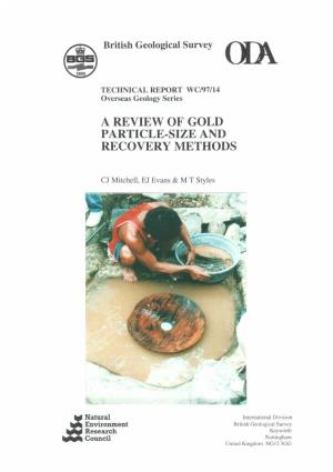 WC/97/014 a Review of Gold Particle-Size and Recovery Methods