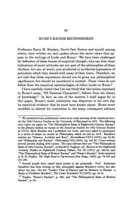Hume's Racism Reconsidered