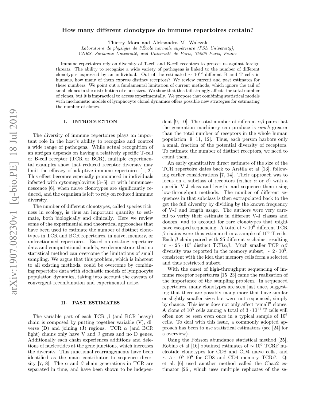 How Many Different Clonotypes Do Immune Repertoires Contain?