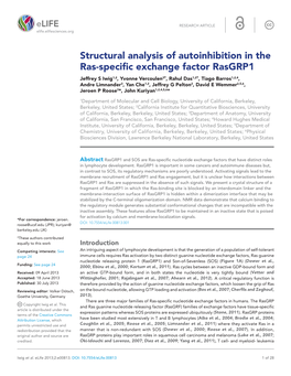 Structural Analysis of Autoinhibition in the Ras-Specific Exchange Factor