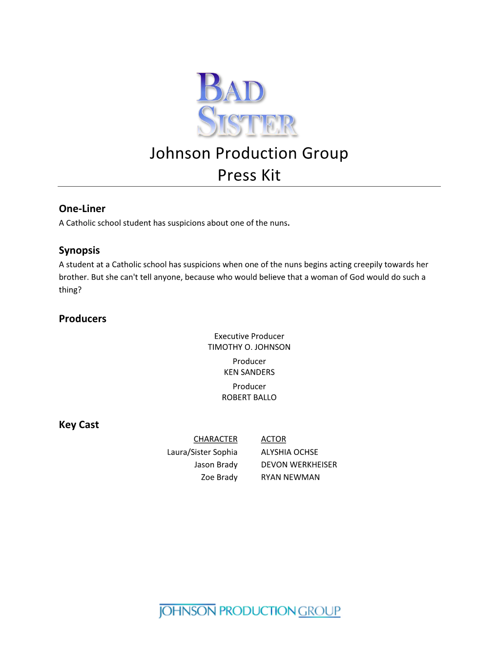 Johnson Production Group Press Kit