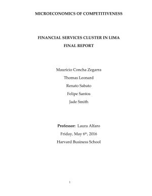 Lima Financial Services Cluster