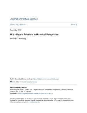 Nigeria Relations in Historical Perspective