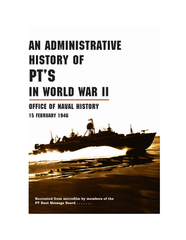 An Administrative History of PT's in World War II