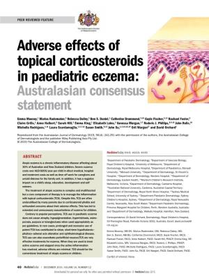 Adverse Effects of Topical Corticosteroids in Paediatric Eczema: Australasian Consensus Statement