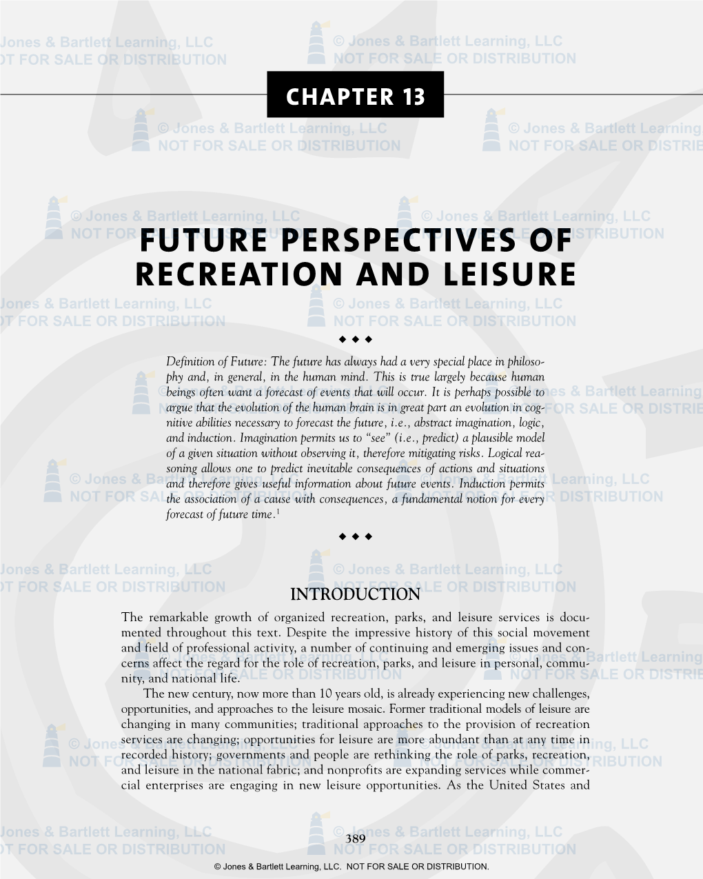 Chapter 13 Future Perspectives of Recreation and Leisure