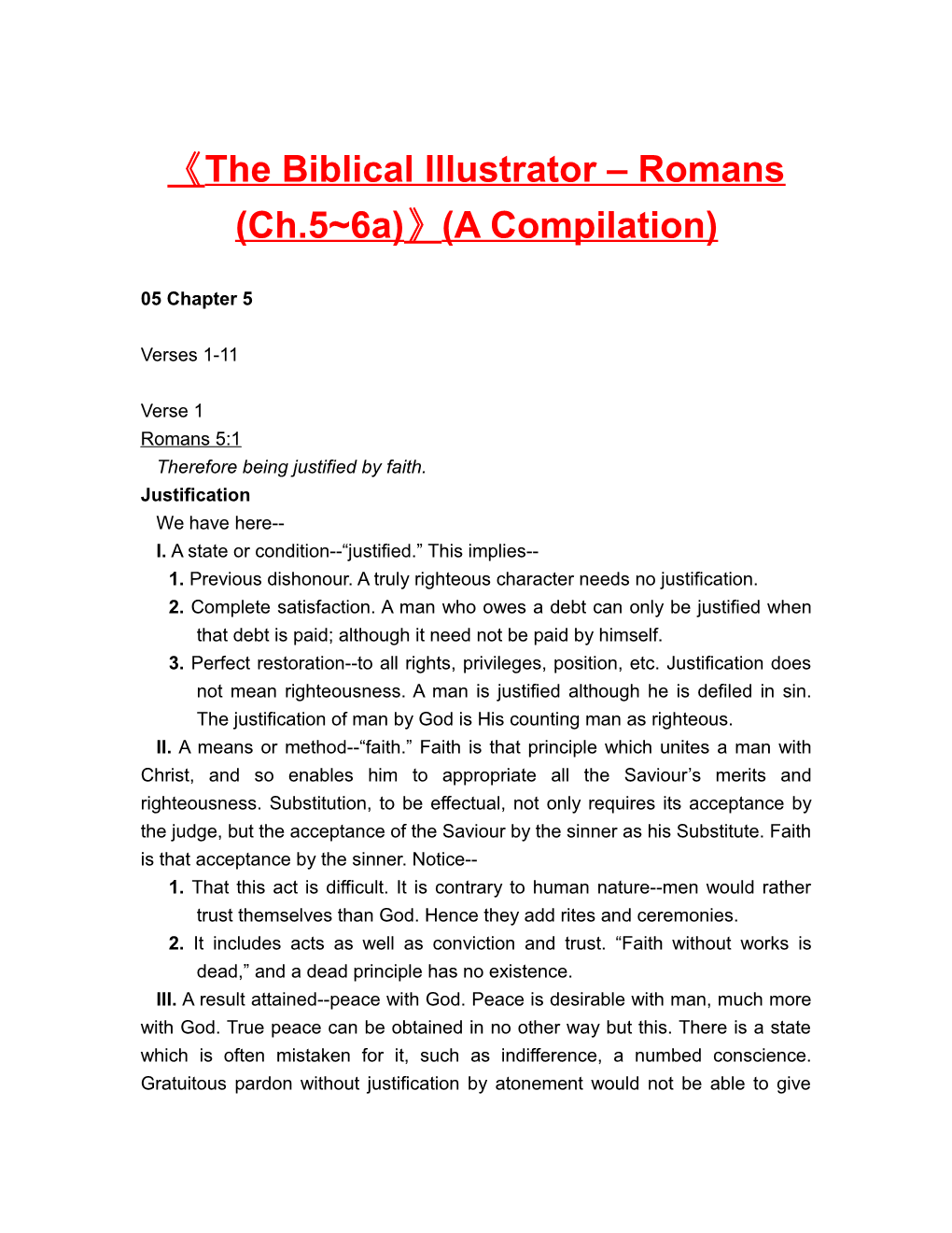 The Biblical Illustrator Romans (Ch.5 6A) (A Compilation)