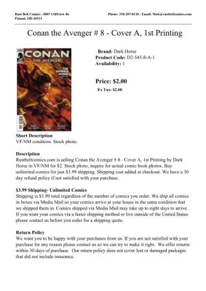 Conan the Avenger # 8 - Cover A, 1St Printing