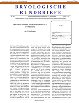 Page 1 1 No.95, 2005 Bryologische Rundbriefe Nr. 95 Informationen Zur