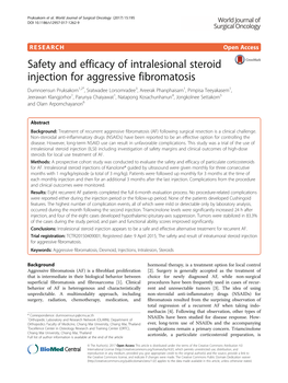 Safety and Efficacy of Intralesional Steroid Injection for Aggressive