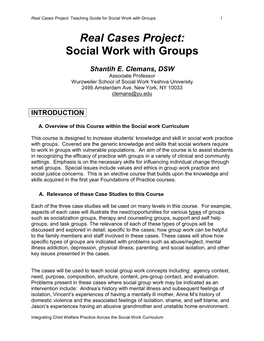 Real Cases Project: Social Work with Groups