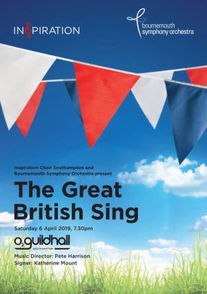 The Great British Sing Saturday 6 April 2019, 7.30Pm