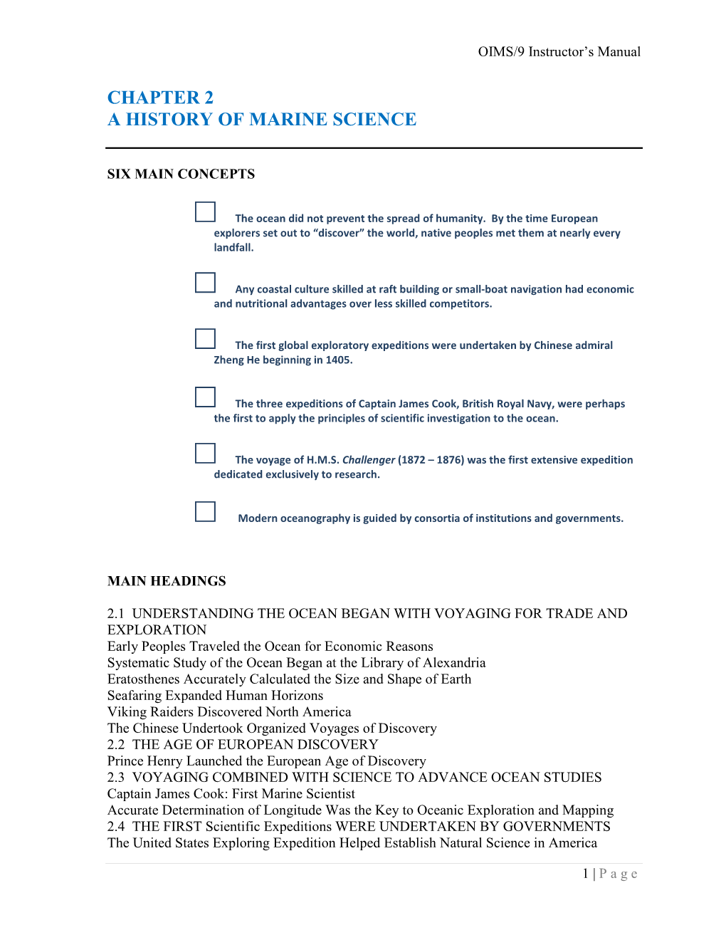 Chapter 2 a History of Marine Science