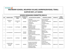 Westberry School, Nelapadu Village, Burripalem Road, Tenali
