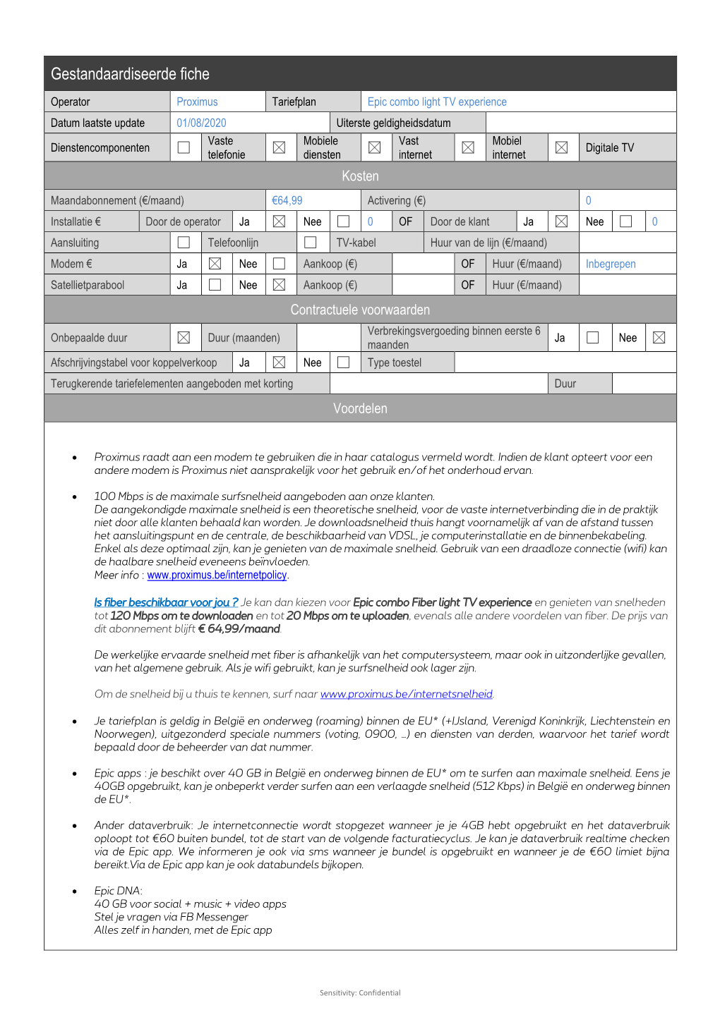 Gestandaardiseerde Fiche