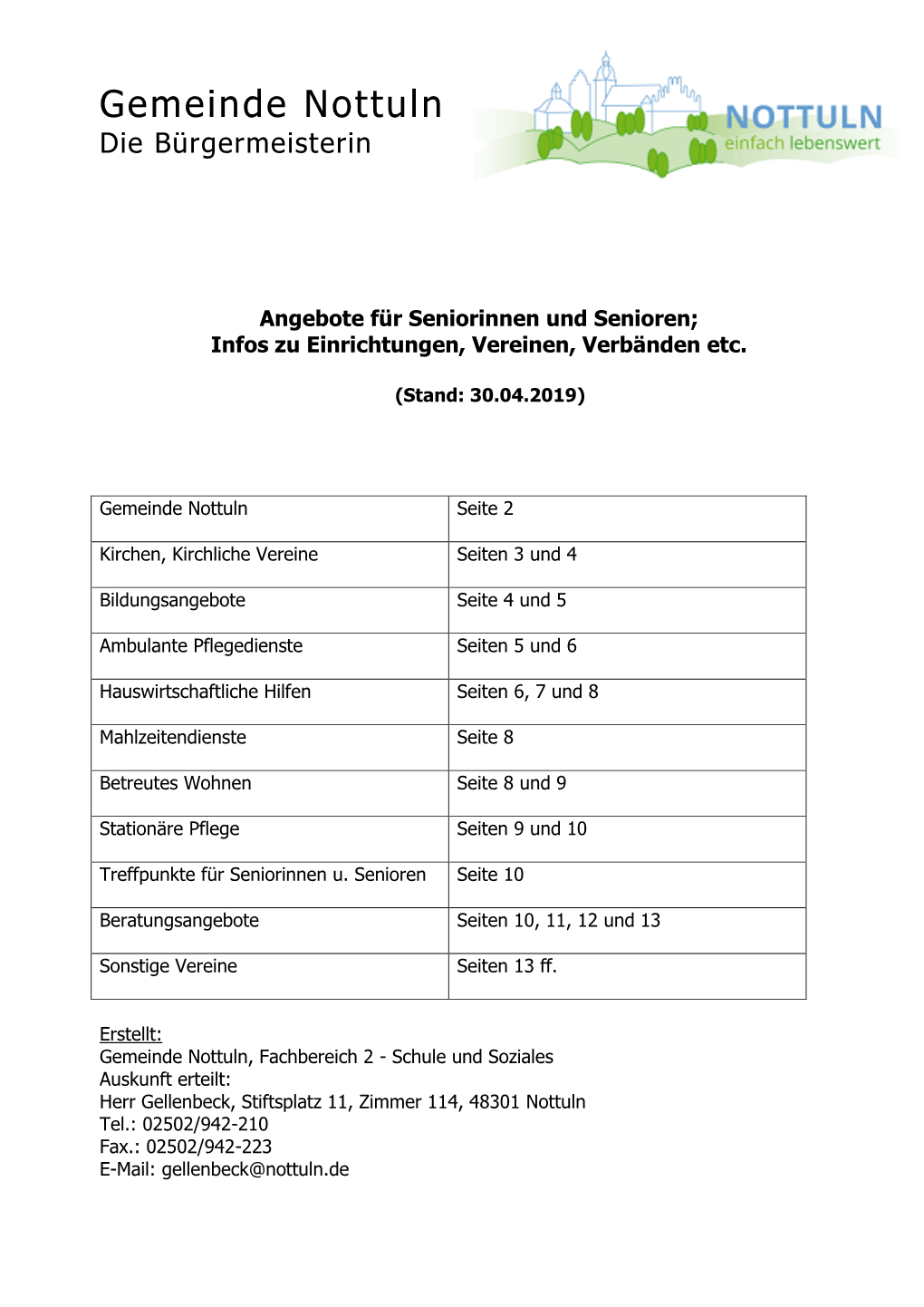 Gemeinde Nottuln Die Bürgermeisterin