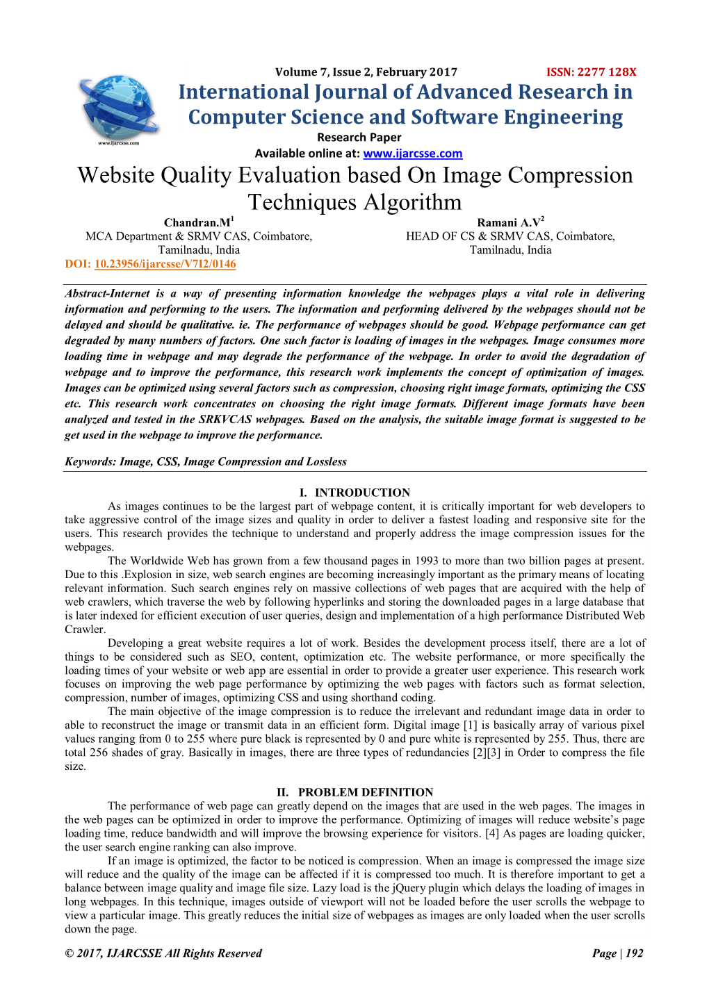 Website Quality Evaluation Based on Image Compression Techniques