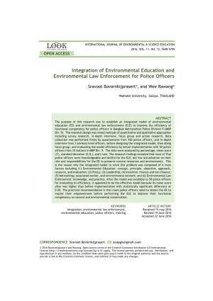 Integration of Environmental Education and Environmental Law Enforcement for Police Officers