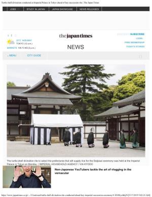 Turtle-Shell Divination Conducted at Imperial Palace in Tokyo Ahead of Key Succession Rite | the Japan Times