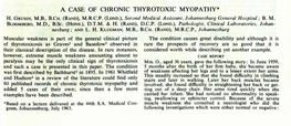 A Case of Chronic Thyrotoxic Myopathy* H