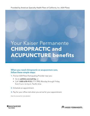 Chiropractic and Acupuncture Benefit Summary