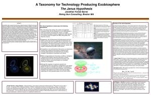 A Taxonomy for Technology Producing Exobiosphere the Janus Hypothesis Jonathan Forest Byrne Rising Sun Consulting, Boston MA