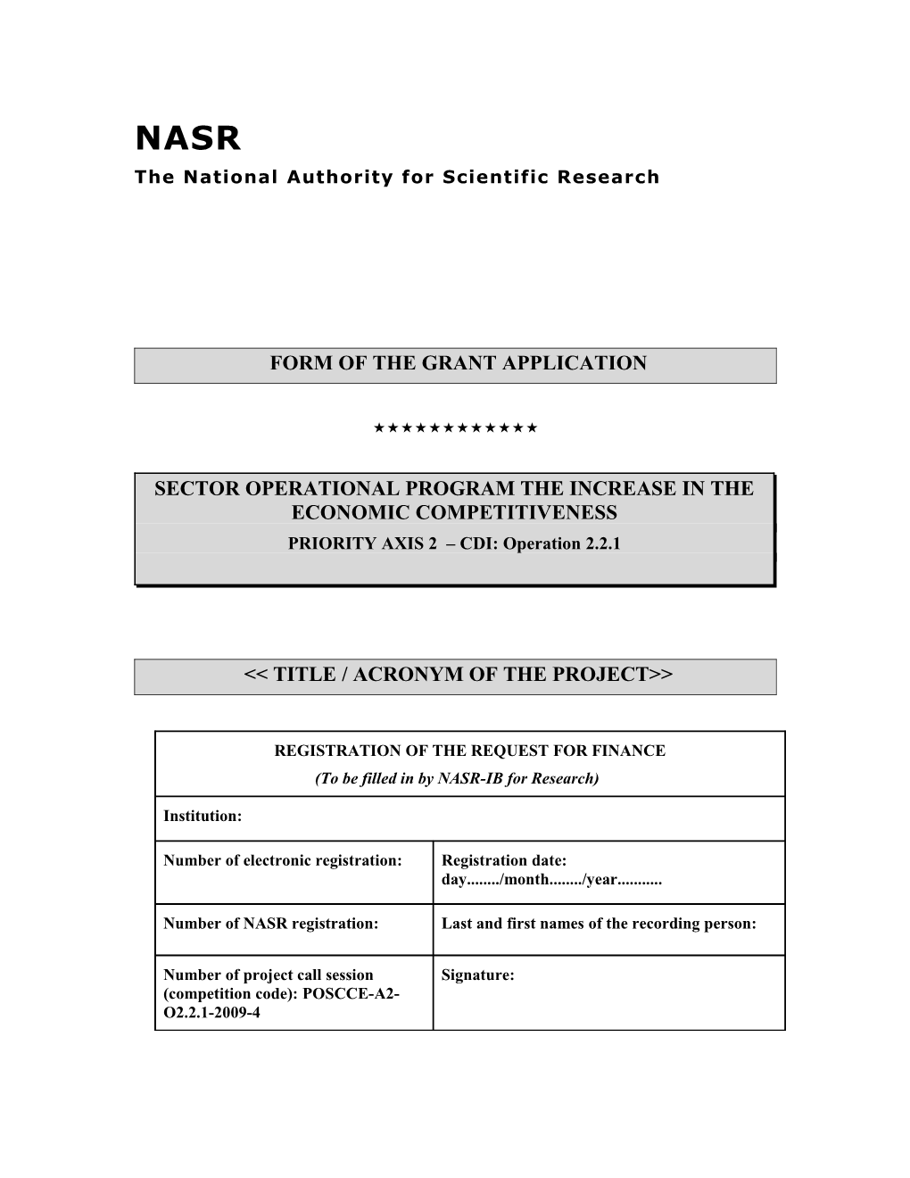 The National Authority for Scientific Research