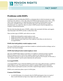 Problems with Esops