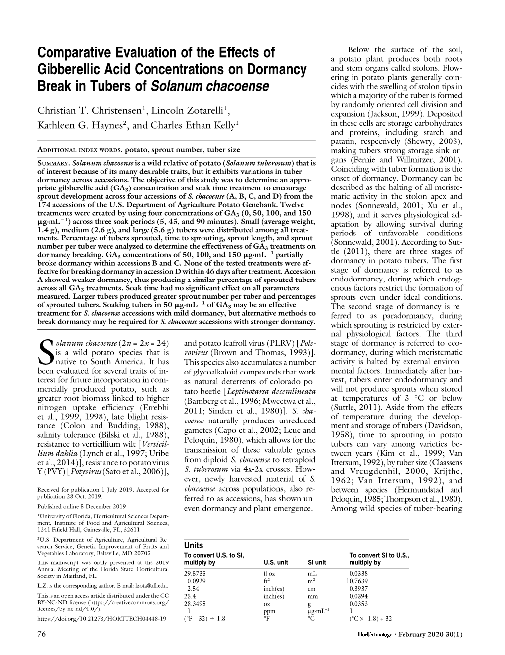 Comparative Evaluation of the Effects of Gibberellic Acid Concentrations