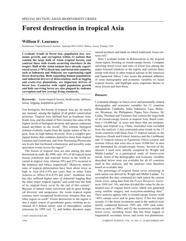 Forest Destruction in Tropical Asia