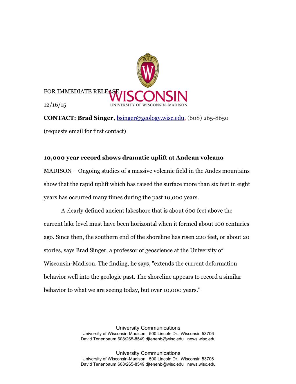 University of Wisconsin-Madison 500 Lincoln Dr., Wisconsin 53706