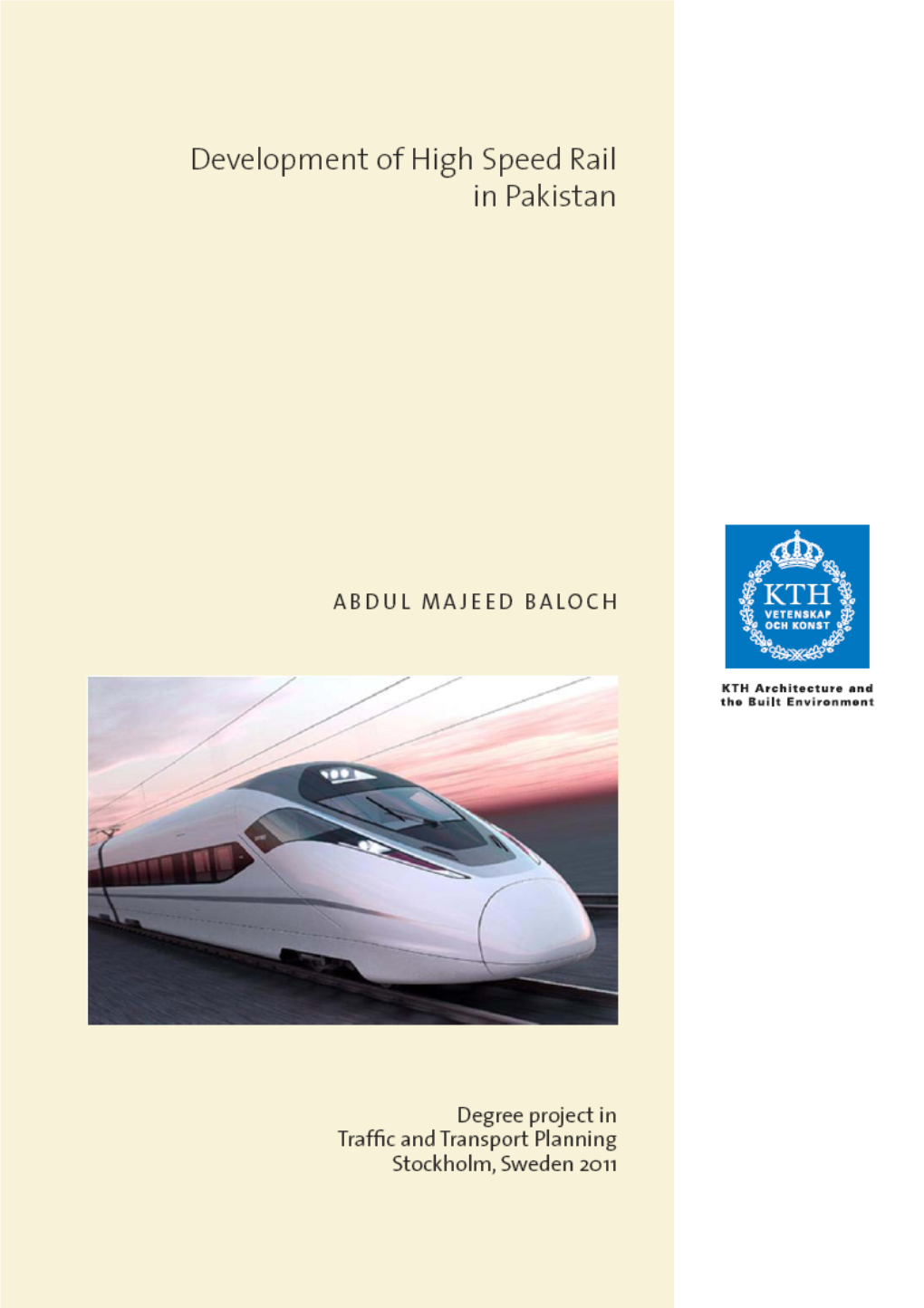 Development of High Speed Rail in Pakistan