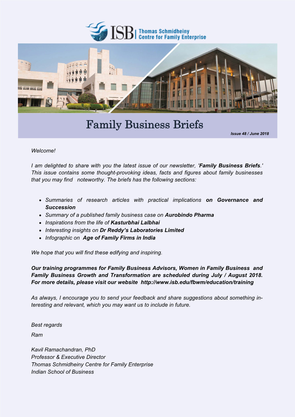 Family Business Briefs Issue 48 / June 2018
