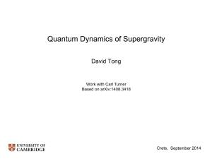 Quantum Dynamics of Supergravity
