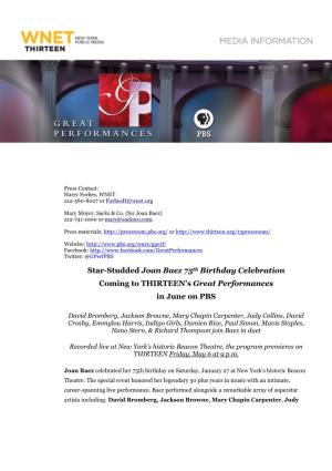Joan Baez Birthday Celebration