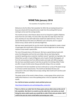 Wine Talk 58 January 2016