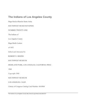 The Indians of Los Angeles County